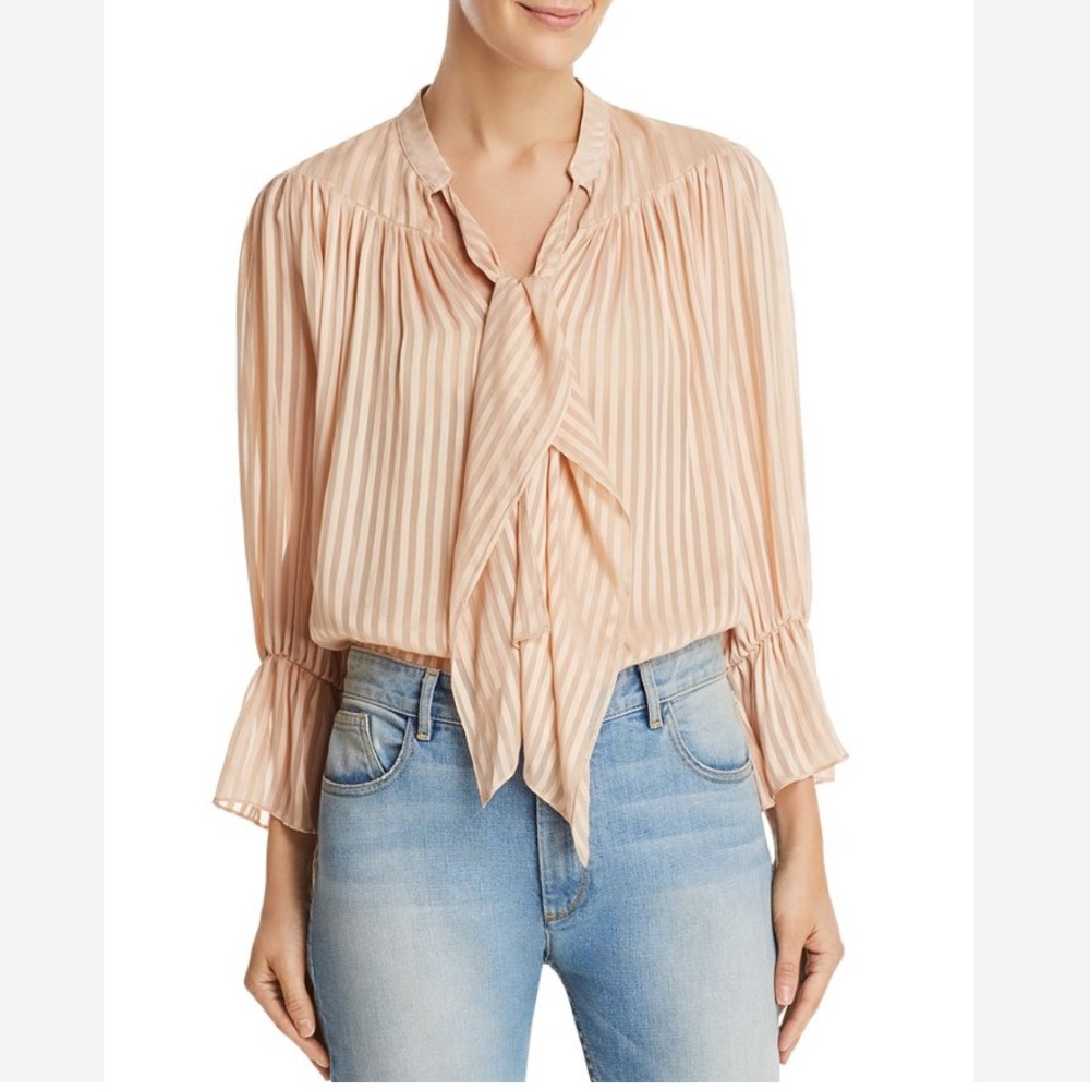Alice + Olivia - Danika Danika Striped Tie-Neck Top